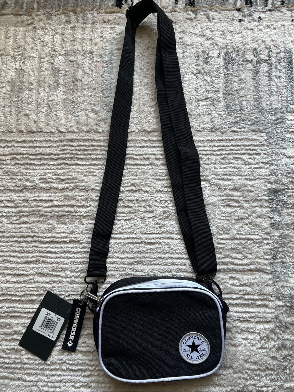 Converse Black Crossbody Bag with White Trim